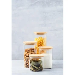 Point Virguleu00ae Conservation*BOCAL VERRE COUVERCLE BAMBOU 1L