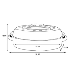 Graniteware Cuisson*Cocotte Roaster 40 x 27 x 15 cm