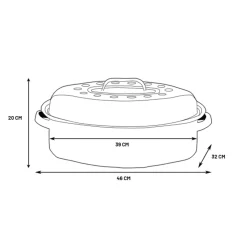 Graniteware Cuisson*Cocotte Roaster 46 x 32 x 20 cm