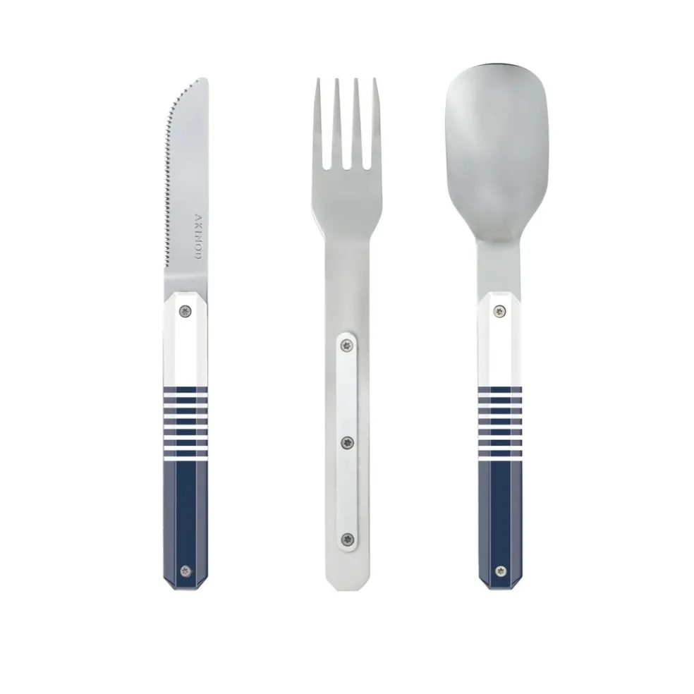 Akinod Conservation*Couverts droits aimantés 12H34 Marinière Bleue