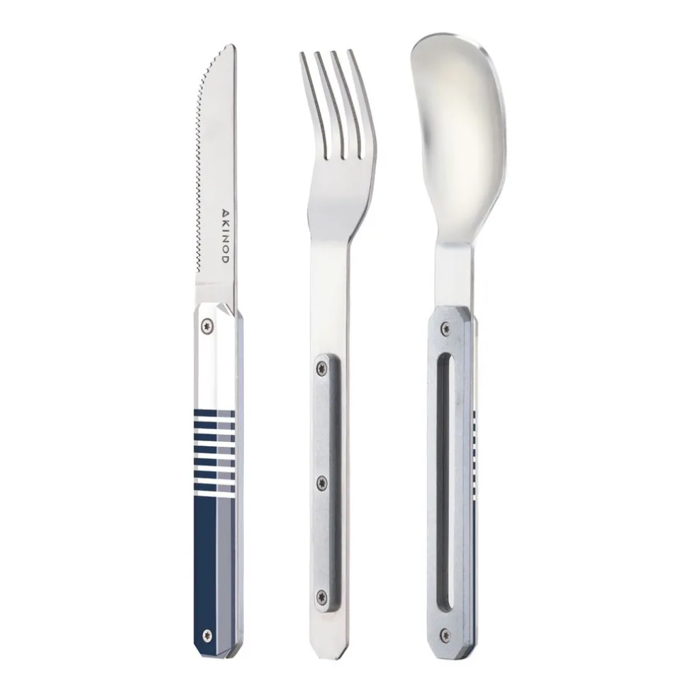 Akinod Conservation*Couverts droits aimantés 12H34 Marinière Bleue