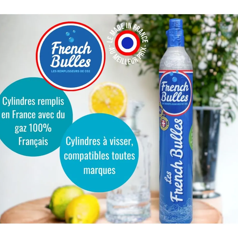 French Bulles Accessoires De La Table*Cylindre neuf de CO2 425g pour machine à eau gazeuse