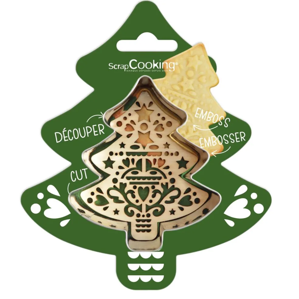 Scrapcookingu00ae Pâtisserie*Découpoir + embosseur bois sapin