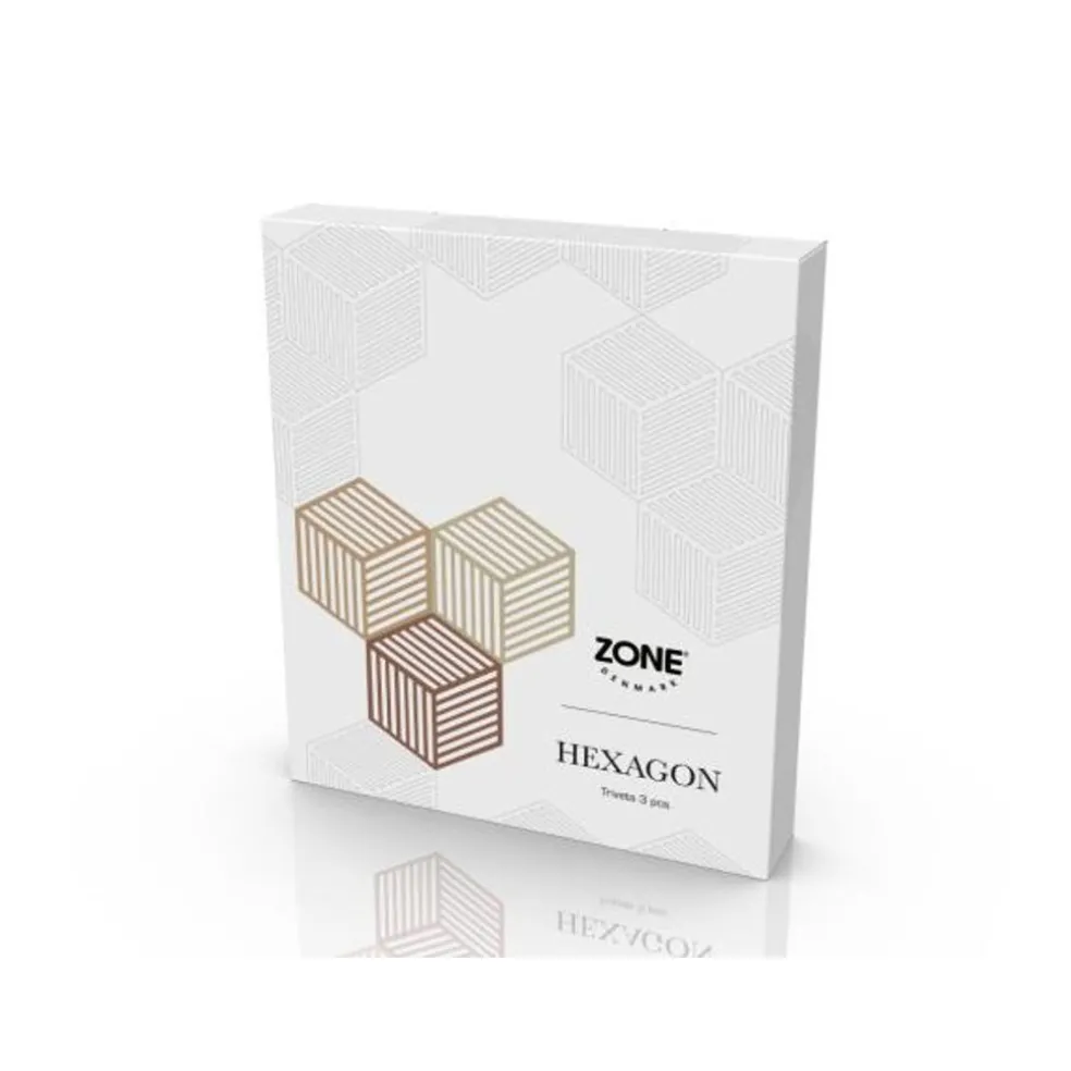 Zone Denmark Accessoires De La Table*Lot de 3 Dessous de plat Hexagon Kaki/Sable chaud/Amande