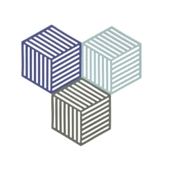 Zone Denmark Accessoires De La Table*Lot de 3 Dessous de plat Hexagon Indigo/Fog/Olive Taupe