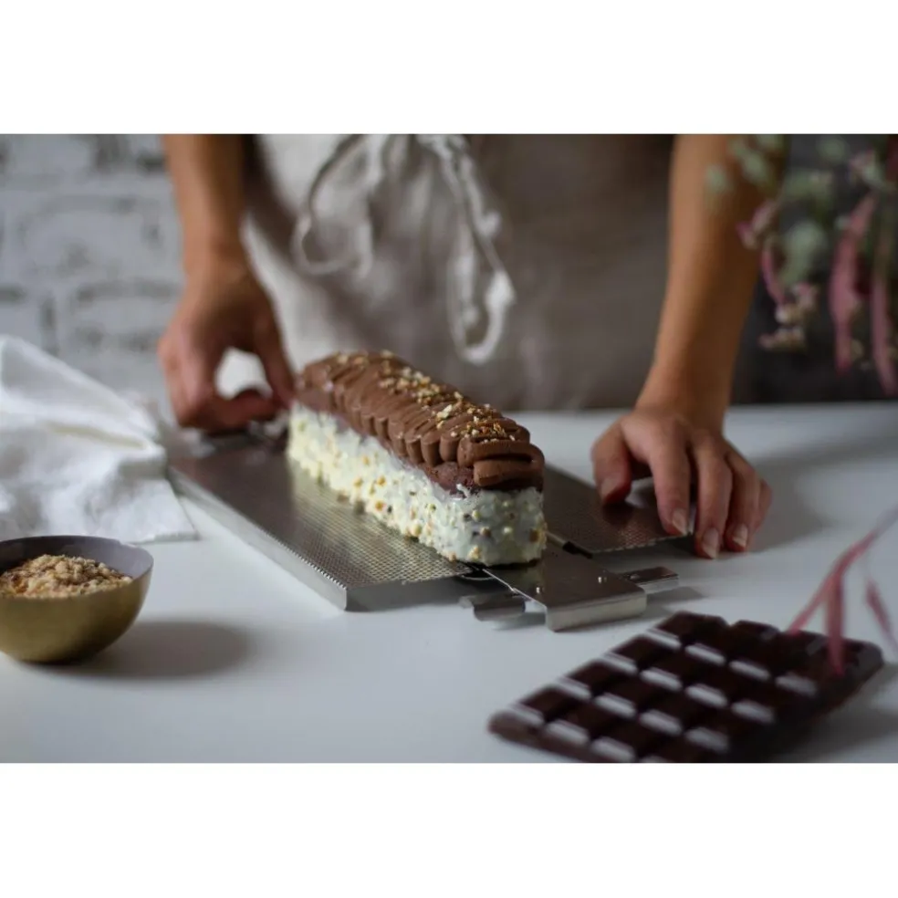 Culinarion Pâtisserie*Moule rectangulaire à charnières GEOFORME, inox perforé, 24x5x6cm