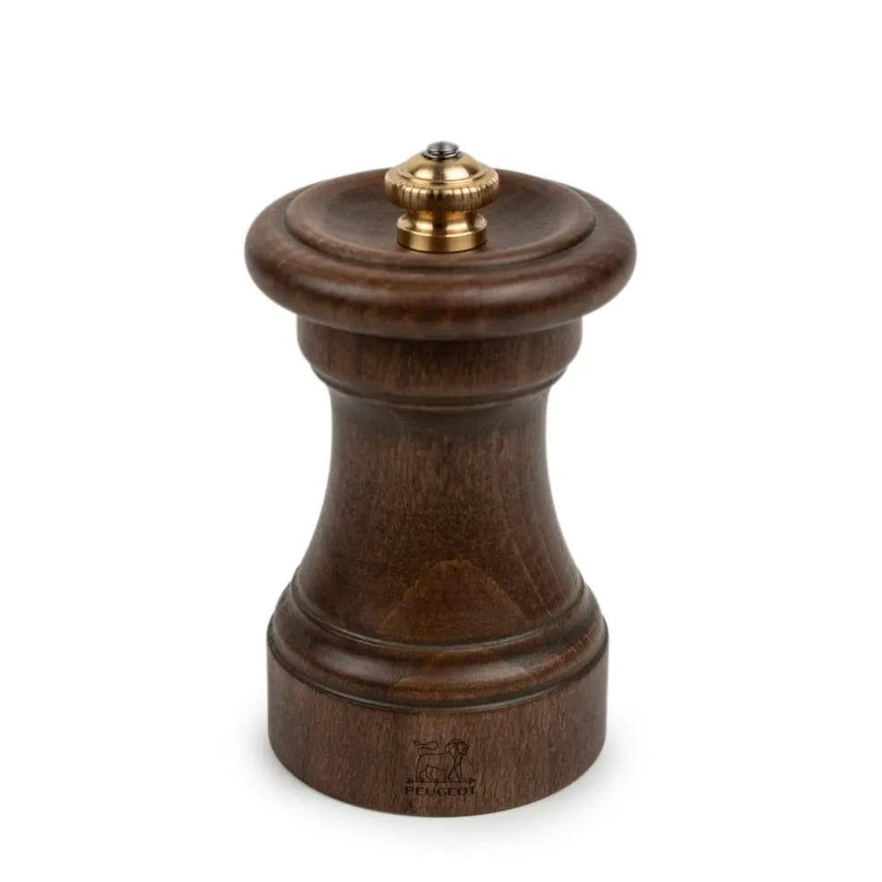 Peugeot Préparation*Moulin à sel manuel 1874 en bois patiné, 10 cm