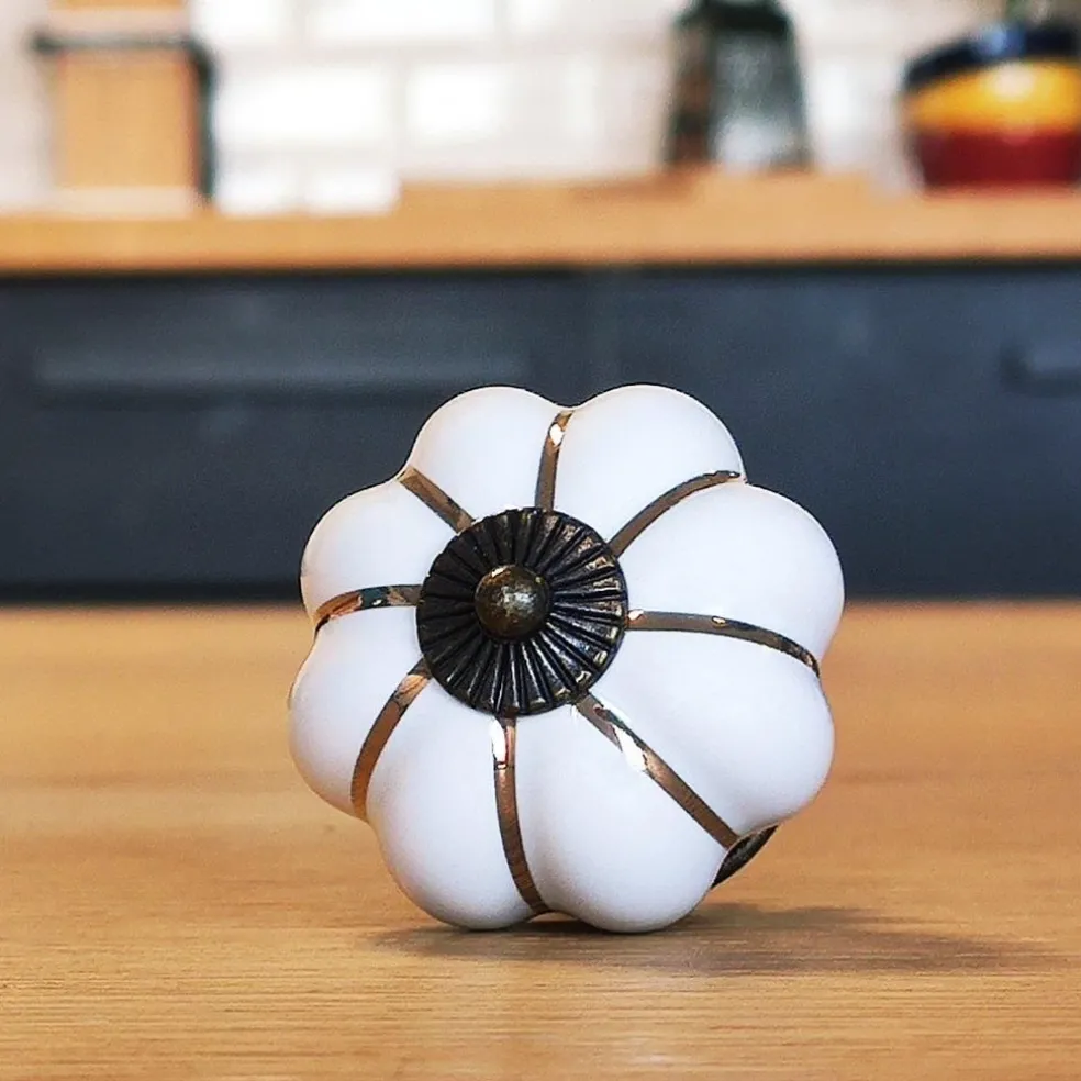 Cookut Cuisson*Poignée citrouille céramique blanche