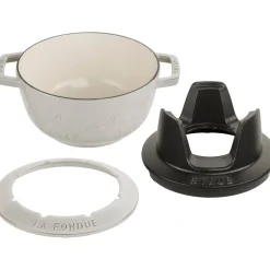 Staub Cuisson*Service à fondue en fonte, Truffe Blanche 20 cm