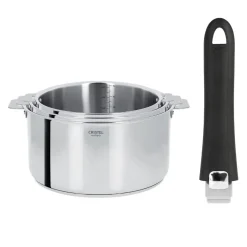 Cristel Cuisson*Série de 3 casseroles amovibles Casteline + Poignée Mutine Evolution 2.0 Noire