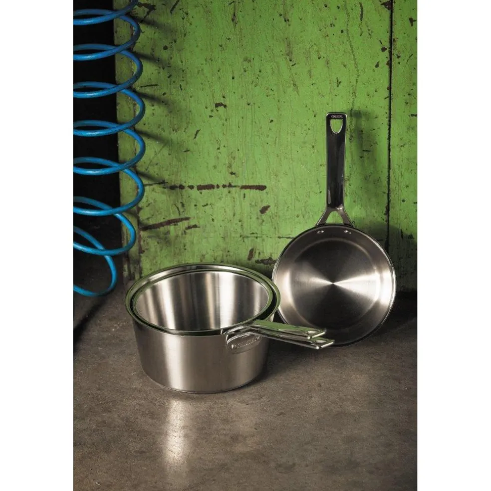 Cristel Cuisson*Série de 3 casseroles en Inox brossé 1826