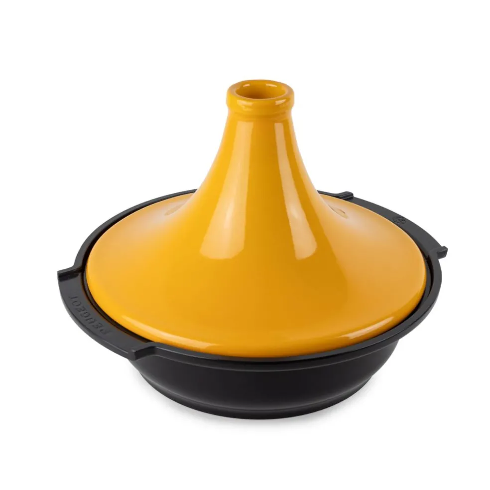 Peugeot Cuisson*Tajine base en Aluminium recyclé et couvercle en céramique Jaune Safran 30 cm