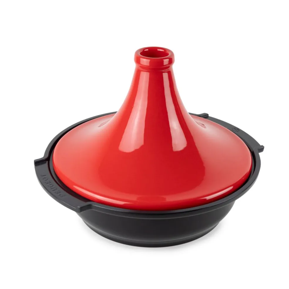 Peugeot Cuisson*Tajine base en Aluminium recyclé et couvercle en céramique Rouge 30 cm