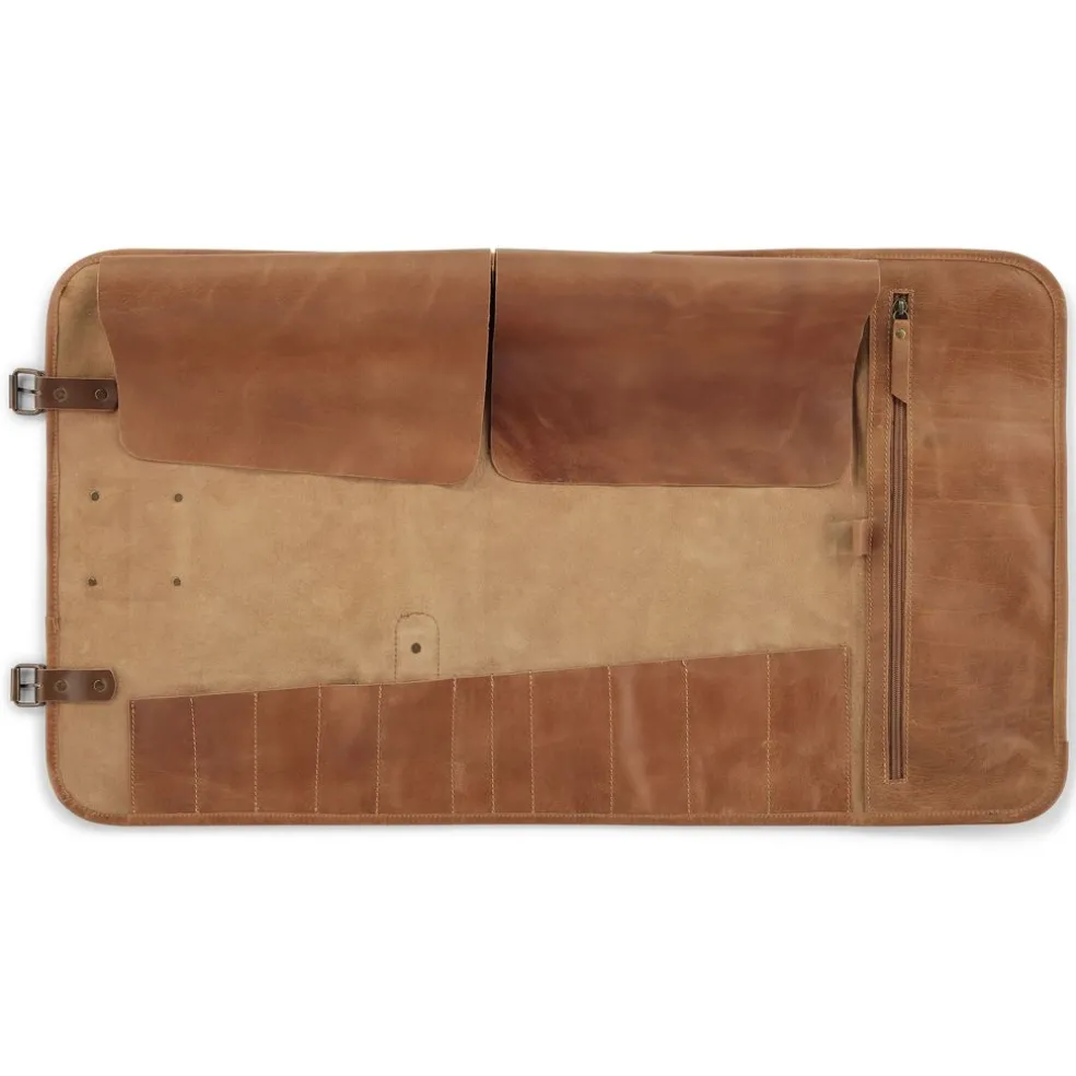 Witloft Coutellerie*Trousse à couteaux 9 places Cognac