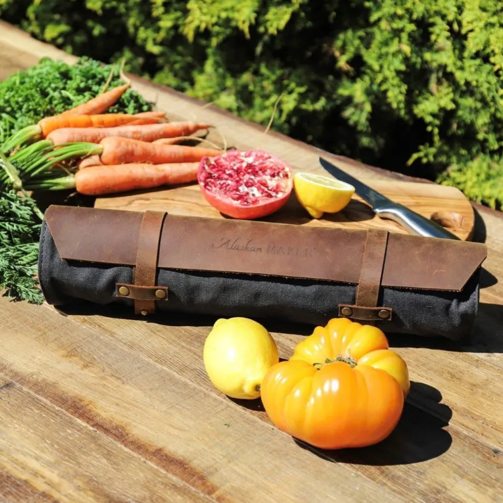 Alaskan maker Coutellerie*Trousse à couteaux charbon